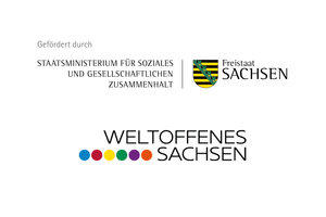 Logos Weltoffenes Sachsen und SMGI Freistaat Sachsen